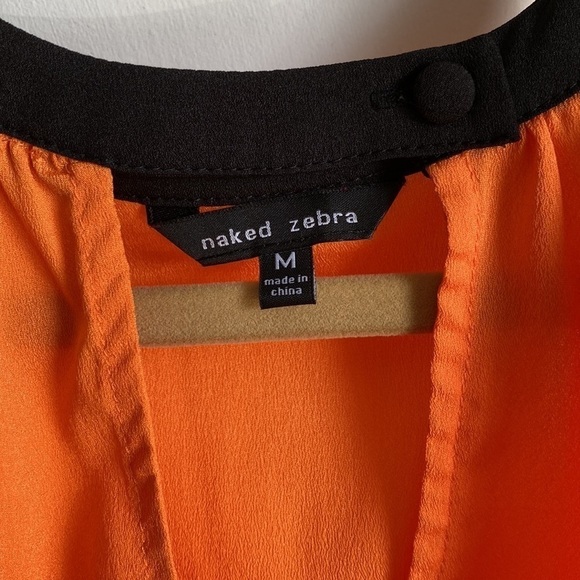 Naked Zebra Orange Keyhole Halter Tank Size Medium - Picture 2 of 4